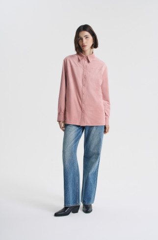 Рубашка из розовой экозамши , Розовый, арт. FRASSSH04PN купить в интернет-магазине