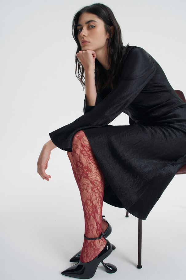 Платье-миди из жатого атласа , черный, арт. FRASSDR00BL купить в интернет-магазине