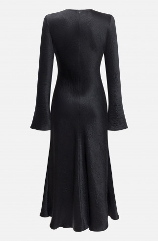 Платье-миди из жатого атласа , Черный, арт. FRASSDR00BL купить в интернет-магазине