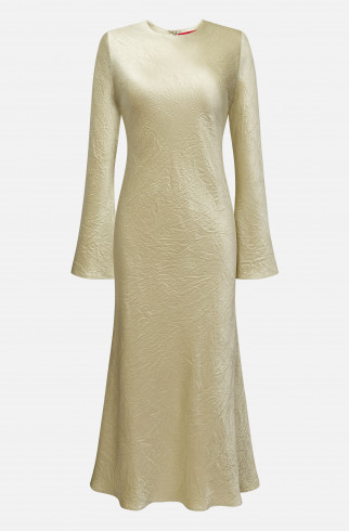 Платье-миди из жатого атласа , Зеленый, арт. FRASSDR00GN купить в интернет-магазине