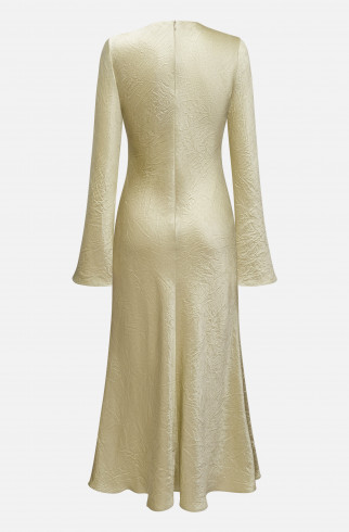 Платье-миди из жатого атласа , Зеленый, арт. FRASSDR00GN купить в интернет-магазине