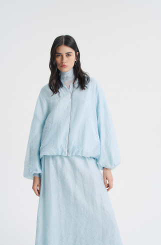 Бомбер из жатой вискозы , Голубой, арт. FRASSBM00BU купить в интернет-магазине