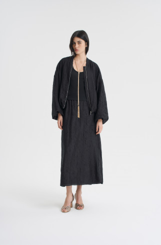 Бомбер из жатой вискозы , Черный, арт. FRASSBM00BL купить в интернет-магазине