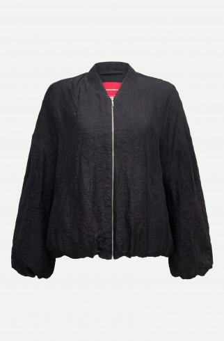 Бомбер из жатой вискозы , Черный, арт. FRASSBM00BL купить в интернет-магазине