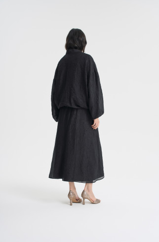 Юбка из жатой вискозы , Черный, арт. FRASSSK02BL купить в интернет-магазине