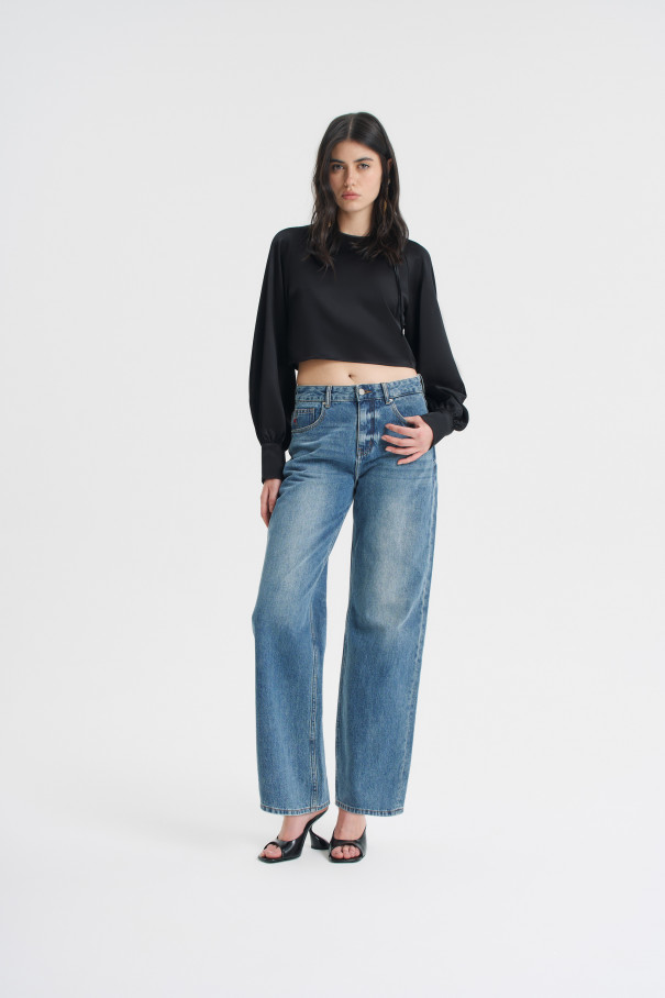 Блуза укороченная , черный, арт. FRASSBL02BL купить в интернет-магазине