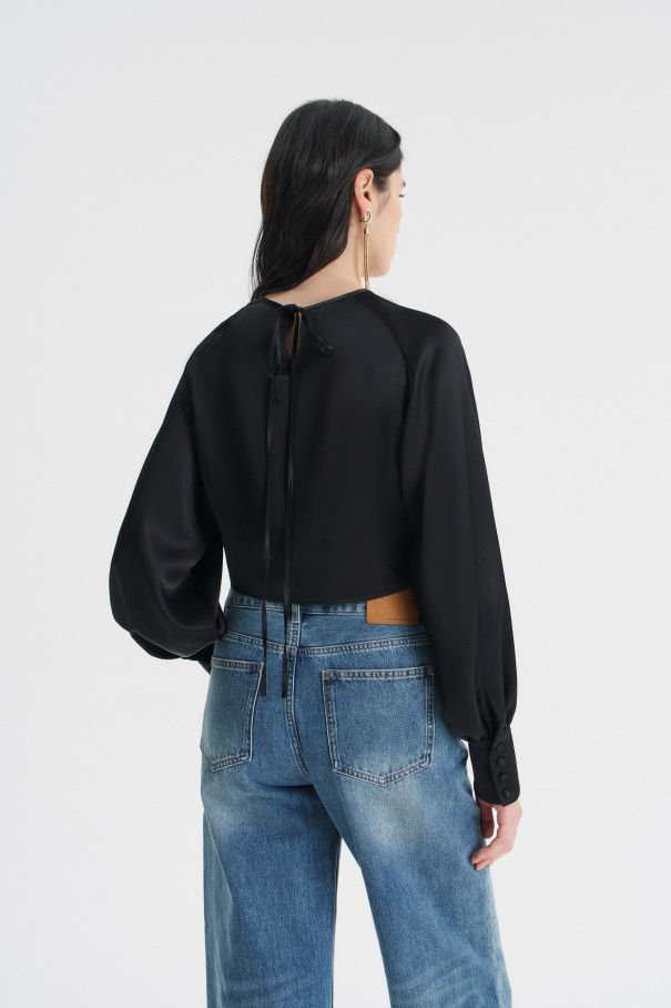 Блуза укороченная , черный, арт. FRASSBL02BL купить в интернет-магазине