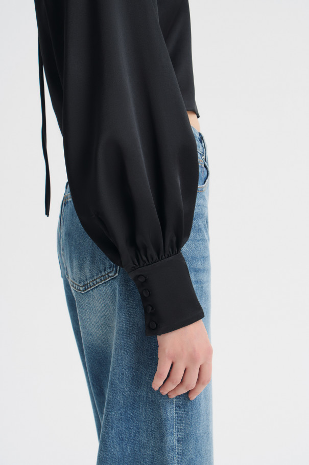 Блуза укороченная , черный, арт. FRASSBL02BL купить в интернет-магазине