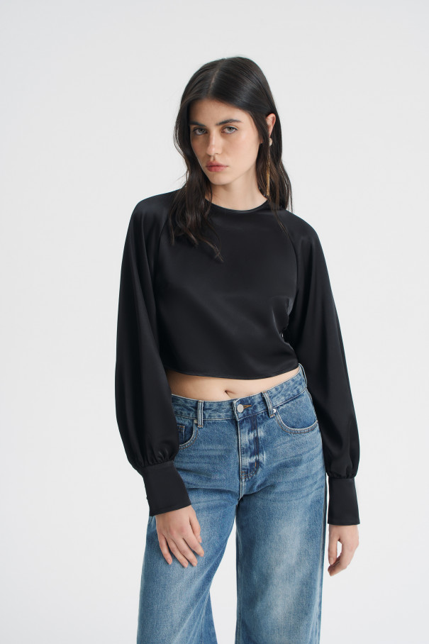 Блуза укороченная , черный, арт. FRASSBL02BL купить в интернет-магазине