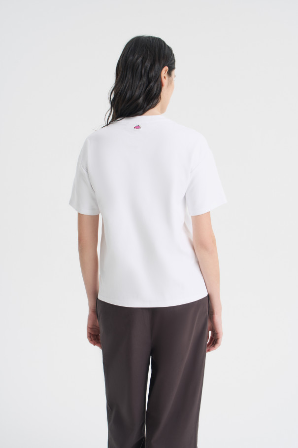 Футболка  с вышивкой , белый, арт. FRASSTS02WT купить в интернет-магазине