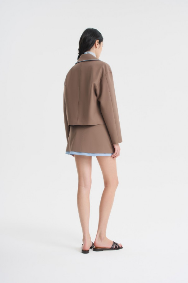 Куртка с контрастным кантом , коричневый, арт. FRASSJK00BR купить в интернет-магазине