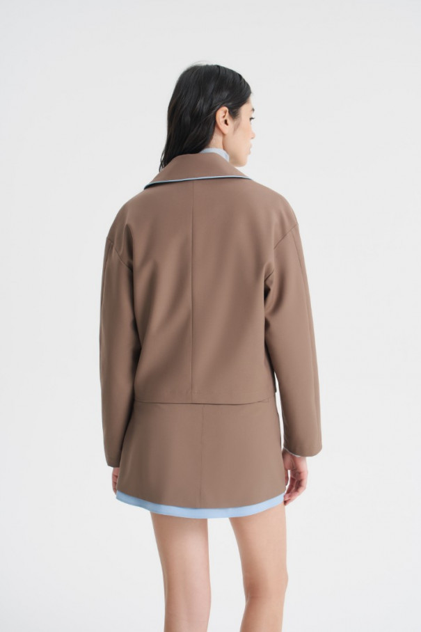 Куртка с контрастным кантом , коричневый, арт. FRASSJK00BR купить в интернет-магазине