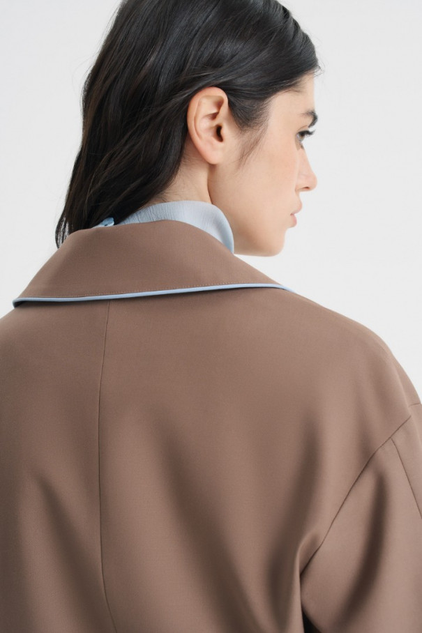 Куртка с контрастным кантом , коричневый, арт. FRASSJK00BR купить в интернет-магазине