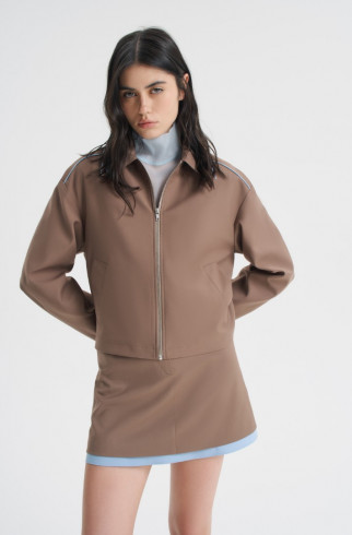 Куртка с контрастным кантом , Коричневый, арт. FRASSJK00BR купить в интернет-магазине