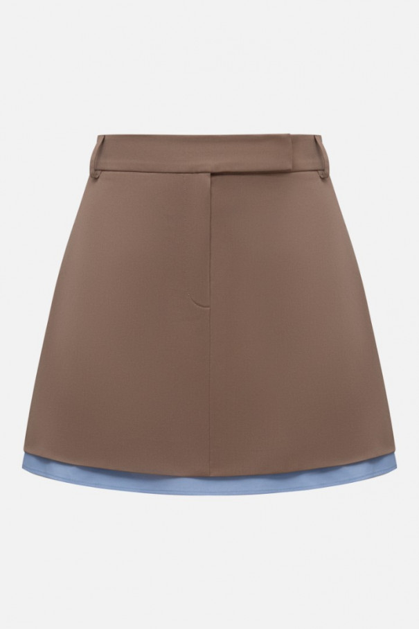 Юбка мини со вставкой , коричневый, арт. FRASSSK04BR купить в интернет-магазине