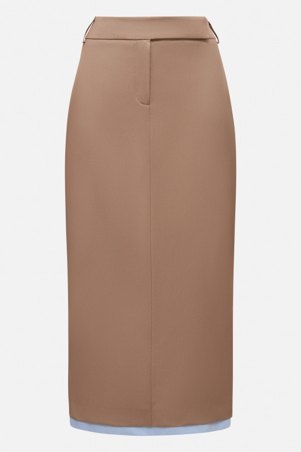 Юбка-миди со вставкой , коричневый, арт. FRASSSK03BR купить в интернет-магазине