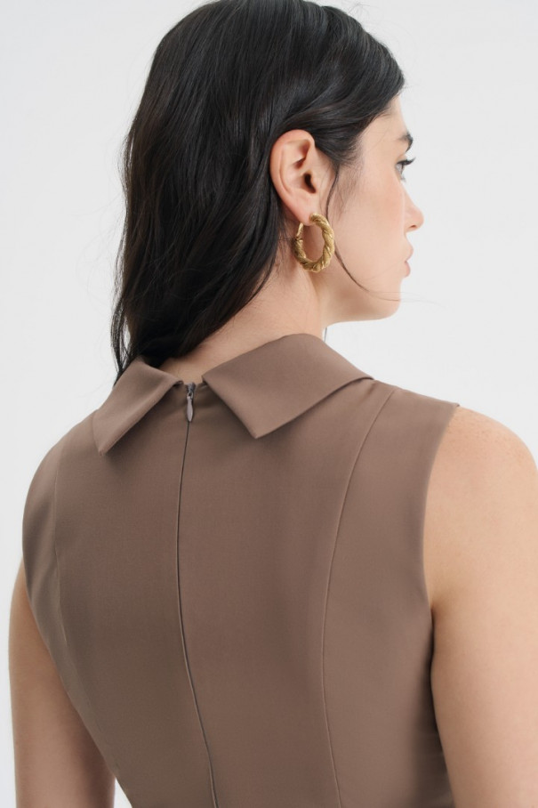 Платье-футляр со вставкой , коричневый, арт. FRASSDR10BR купить в интернет-магазине