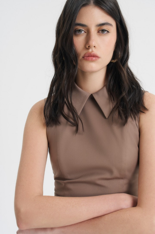 Платье-футляр со вставкой , коричневый, арт. FRASSDR10BR купить в интернет-магазине