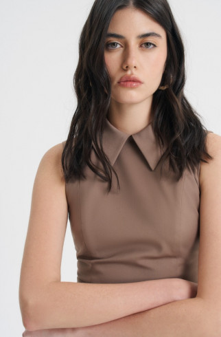 Платье-футляр со вставкой , Коричневый, арт. FRASSDR10BR купить в интернет-магазине