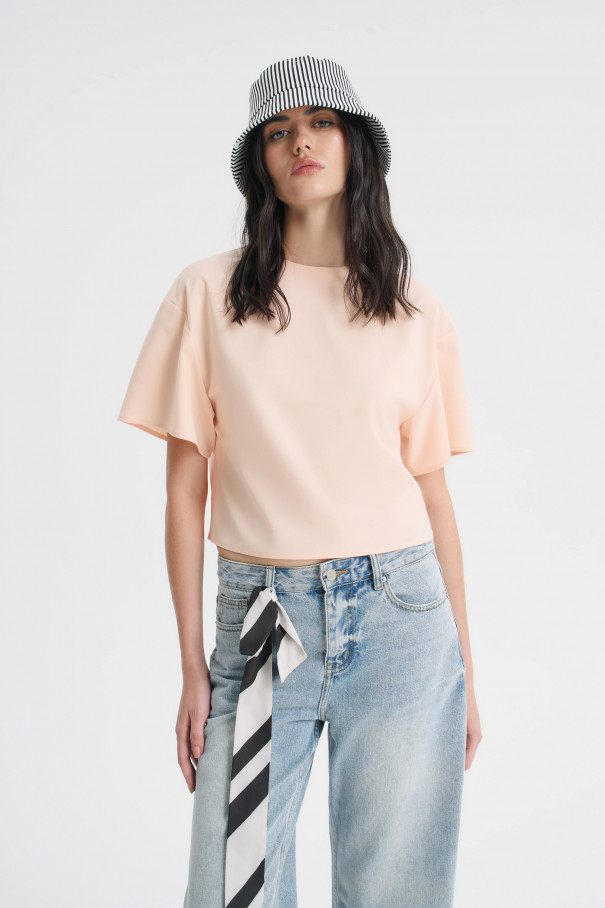 Блуза с коротким рукавом , персиковый, арт. FRASSTS01PC купить в интернет-магазине