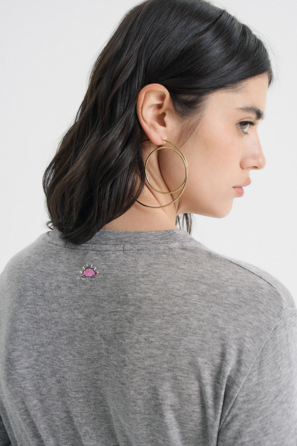 Лонгслив из тонкого трикотажа , серый, арт. FRASSLS00GR купить в интернет-магазине