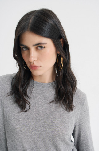 Лонгслив из тонкого трикотажа , Серый, арт. FRASSLS00GR купить в интернет-магазине