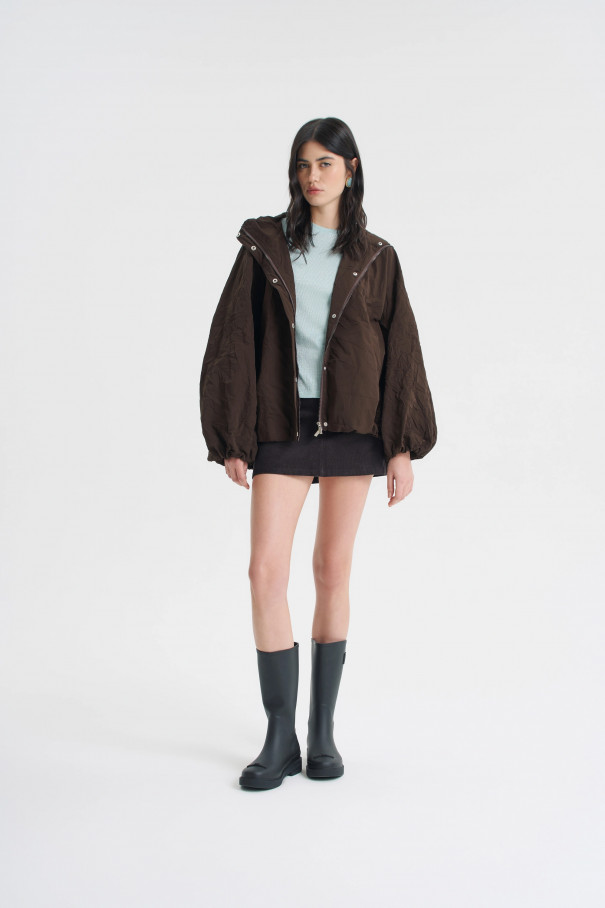 Куртка из жатой плащёвки , коричневый, арт. FRASSJK02BR купить в интернет-магазине