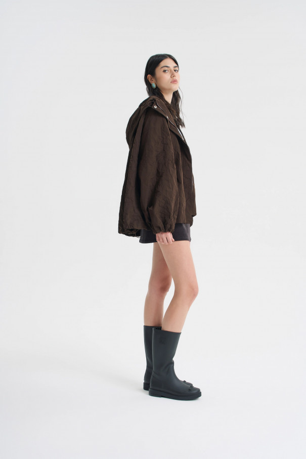 Куртка из жатой плащёвки , коричневый, арт. FRASSJK02BR купить в интернет-магазине