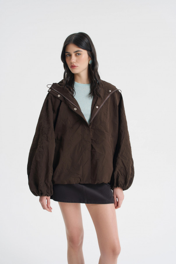 Куртка из жатой плащёвки , коричневый, арт. FRASSJK02BR купить в интернет-магазине