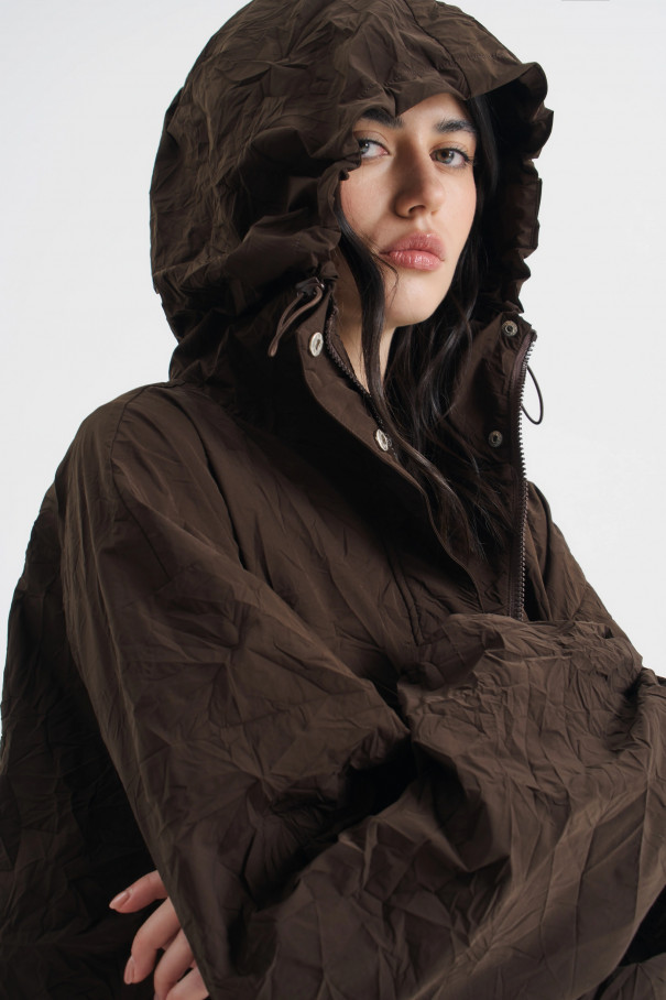 Куртка из жатой плащёвки , коричневый, арт. FRASSJK02BR купить в интернет-магазине