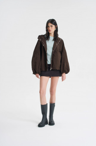 Куртка из жатой плащёвки , Коричневый, арт. FRASSJK02BR купить в интернет-магазине