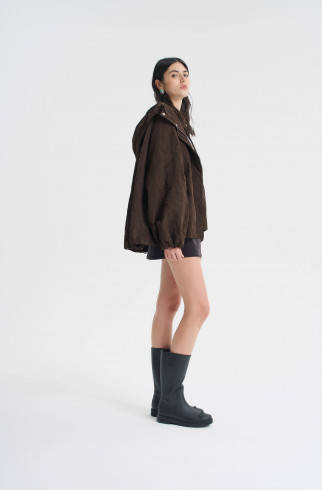 Куртка из жатой плащёвки , Коричневый, арт. FRASSJK02BR купить в интернет-магазине