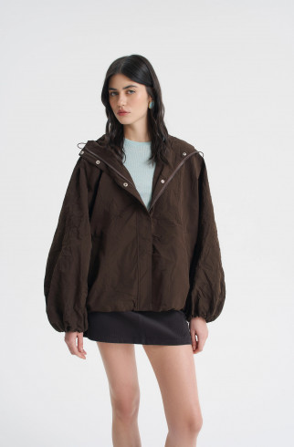 Куртка из жатой плащёвки , Коричневый, арт. FRASSJK02BR купить в интернет-магазине
