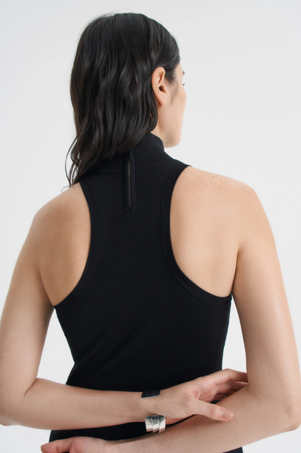 Платье миди с высокой горловиной , черный, арт. FRASSDR11BL купить в интернет-магазине