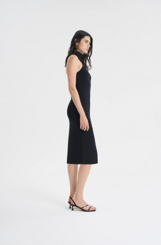 Платье миди с высокой горловиной , Черный, арт. FRASSDR11BL купить в интернет-магазине