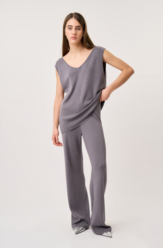 Трикотажные брюки прямого кроя, серый , Серый, арт. FR2204GRSPCO купить в интернет-магазине