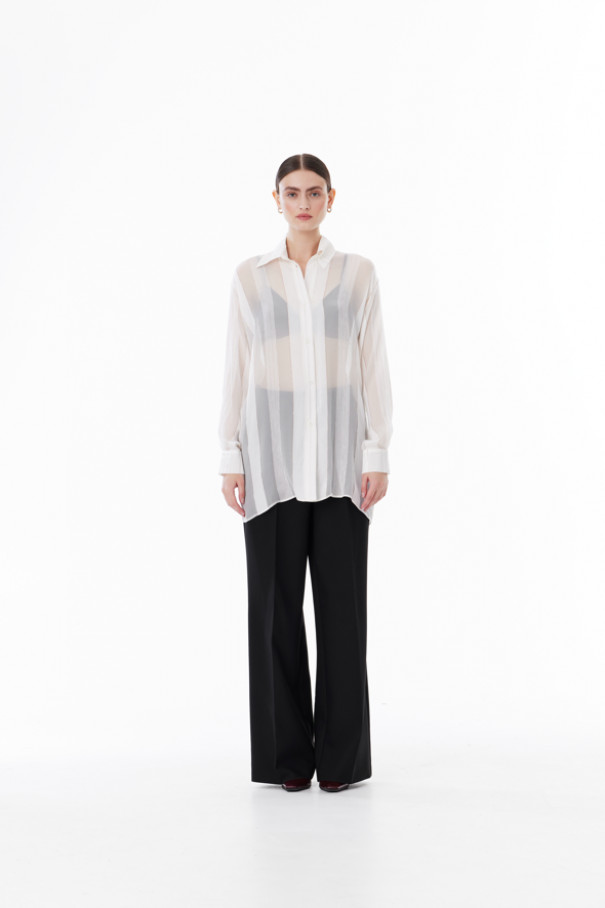 Шелковая блуза с длинным рукавом , арт. FR22FW1B03W600W купить в интернет-магазине