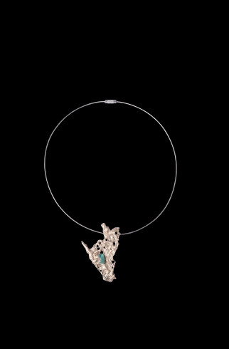 Ожерелье  Palm Tree Necklace Aquamarin , Серебряный, арт. 1033 купить в интернет-магазине