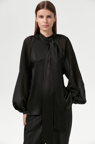 Блузка с длинным рукавом Alia , Чёрный, арт. FR23FL1BL400W600BL купить в интернет-магазине
