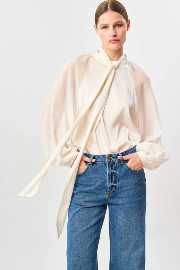 Блузка с длинным рукавом Alia , молочный, арт. FR23FL1BL400W600ML купить в интернет-магазине