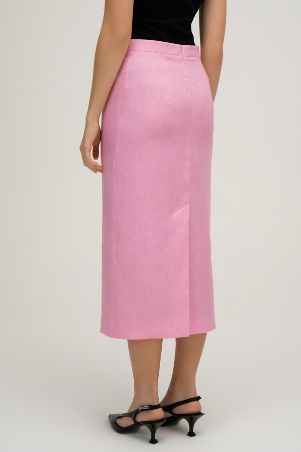 Льняная юбка миди , розовый, арт. FR23SS1S2W350P купить в интернет-магазине